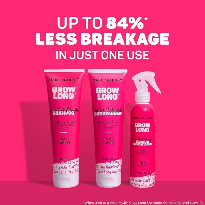 Marc Anthony Shampoo and Conditioner Set, Grow Long Biotin - Anti-Frizz Deep Conditioner For Split Ends & Breakage - Vitamin E, Caffeine & Ginseng for Curly, Dry & Damaged Hair
