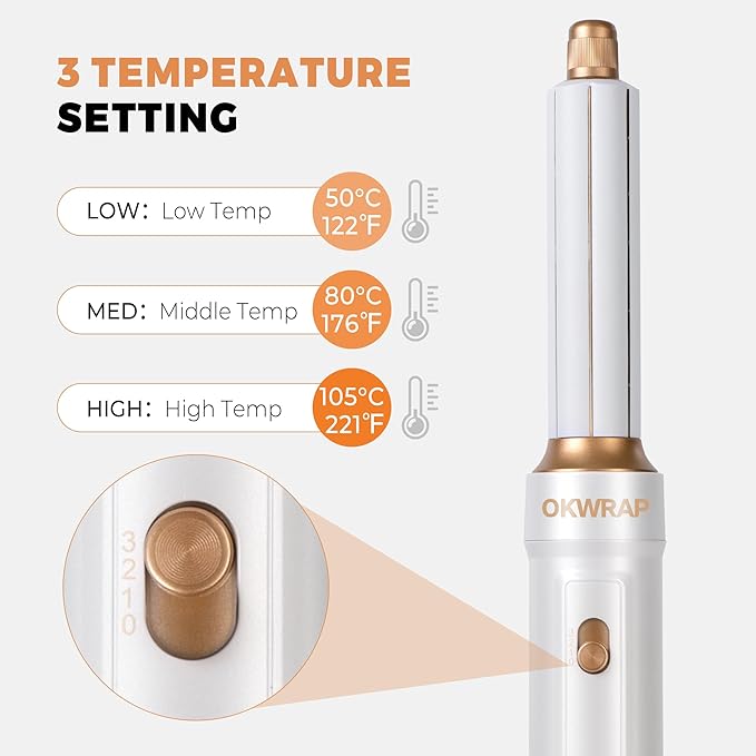 Blow Dryer Brush Set of 6, Air Curling Iron 3 Temperature Negative Ionic Hair Dryer Brush, Hot Air Brush Hair Styling Tools, 800W Volumize Straightener Round Brush Blow Dryer 100-120V