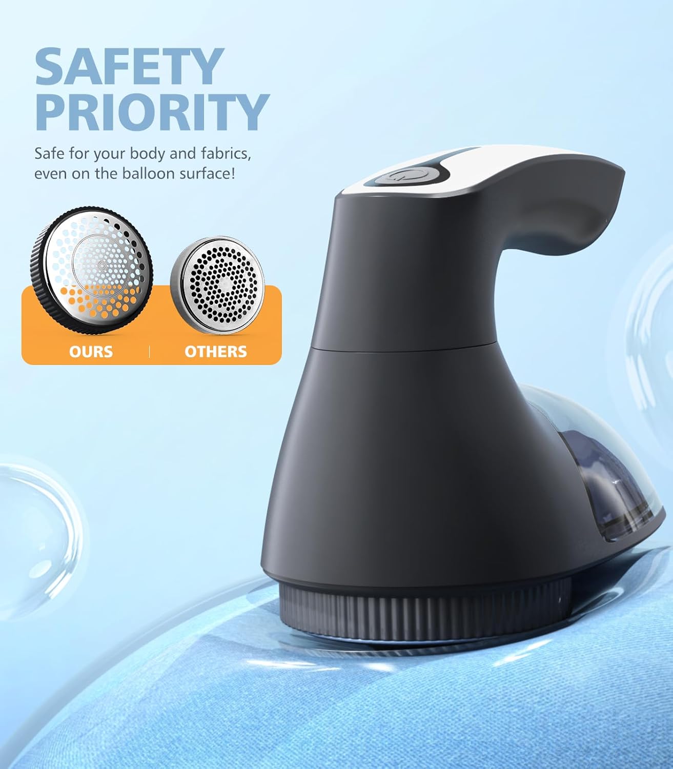 POPCHOSE Fabric Shaver, Rechargeable Lint Remover Defuzzer Sweater Shaver, Fuzz Remover for Clothes, Sweater, Furniture, Couch, Cashmere(Two 6-Leaf Blades Extra, Electrostatic Brush)…