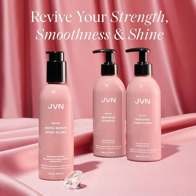 JVN Revive Repairing Shampoo & Conditioner Set (20 Oz), Strengthen & Repair Damaged, Color Treated, or Fragile Hair, Hair Care for Women and Men, No Silicones or Sulfates