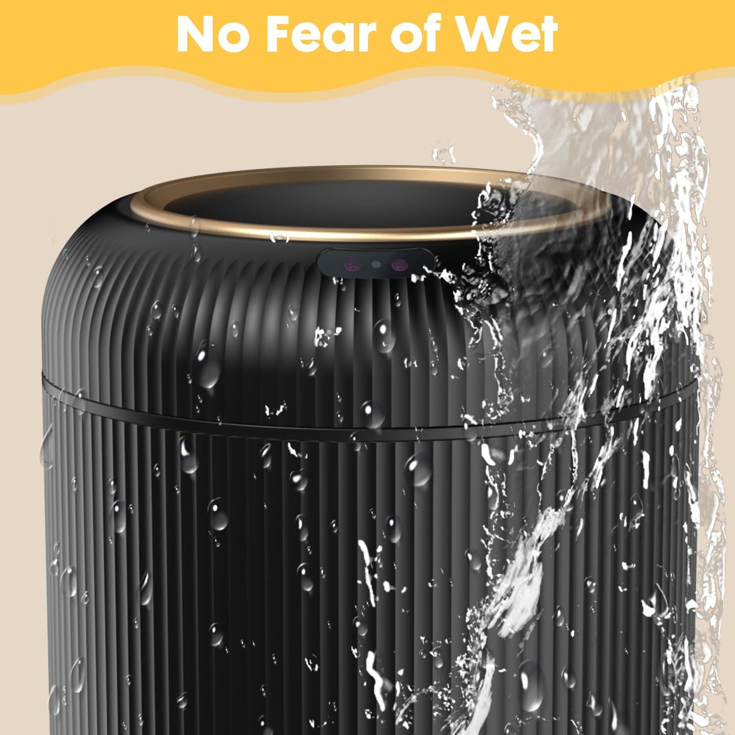 Bathroom Trash Can Automatic Touchless，3 Gallon Smart Motion Sensor Trash Bin with Lid，Plastic Black Garbage Can Wastebaskets with Removable Legs for Kitchen, Office, Toilet, Bedroom