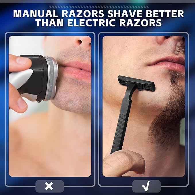 Jutom 25 Pcs Twin Blade Disposable Razors Bulk for Men Women Homeless Stainless Steel Shaving Razor with Clear Safety Cap for Hotel Travel Camping Charity Apartment