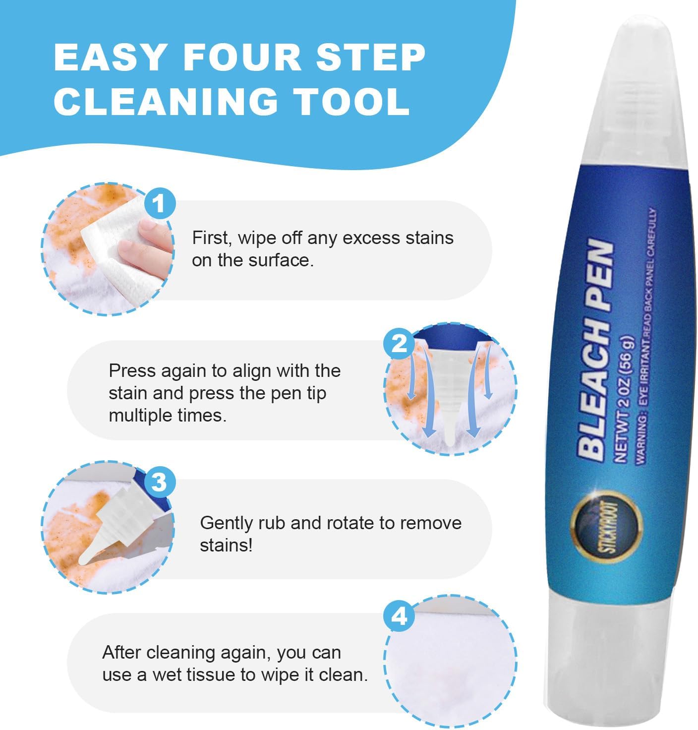 Bleach Pen Gel,Bleach Pen for Clothing,Stain Remover Pen,Travel Size Toiletries,Travel Essentials,Travel Accessories,Lnstantly Remove Stains