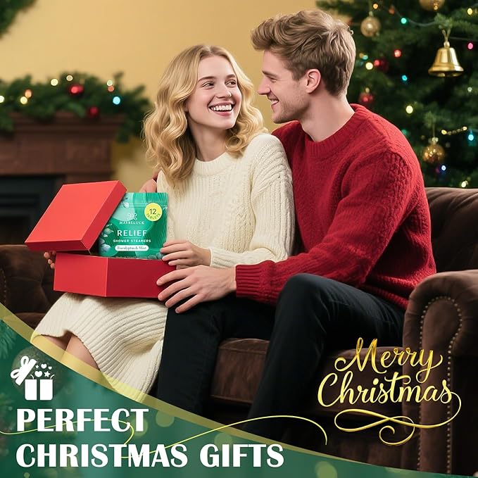 Eucalyptus Mint Shower Steamers 12 Pack - Eucalyptus for Shower, White Elephant Gifts, Stocking Stuffers for Adults, Christmas Gifts & Aromatherapy Birthday Gifts for Women Men Mom