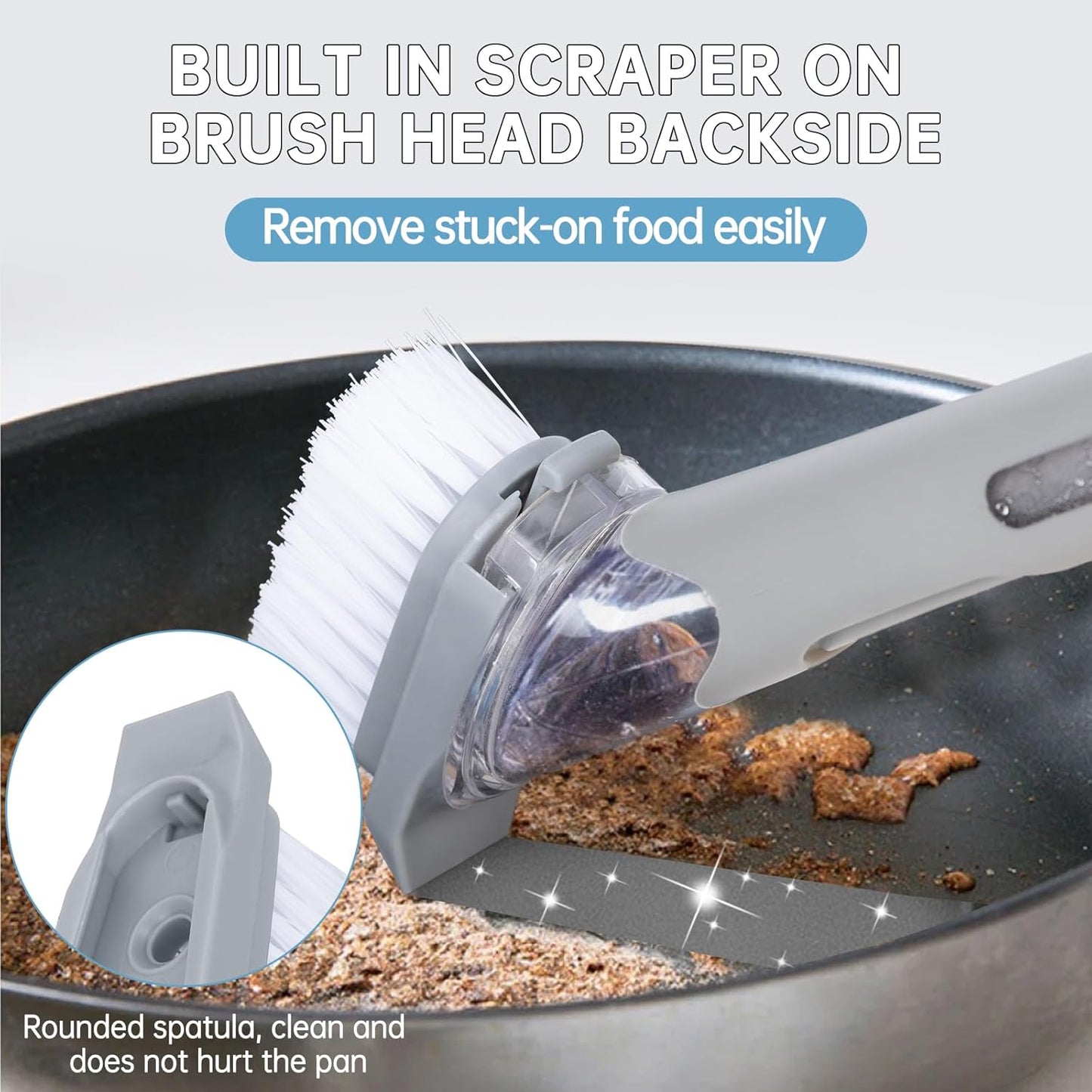 4 Pack Dish Brush Refills Compatible with Scrub Daddy Dish Wand, Replacement Heads for Soap Dispensing Brushes, Heavy Duty Brush Cleaning Head Fits Soap Dispensing Handle for Kitchen Cleaning