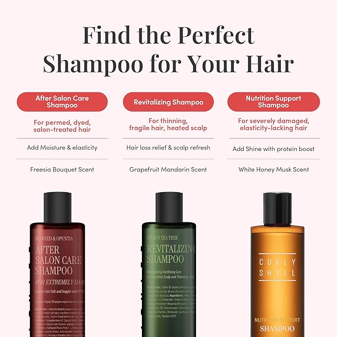 CURLYSHYLL After Salon Care Shampoo for Damaged Hair | Professional Repair Solution | Moisturizing & Strengthening | Salon Quality | 360ml