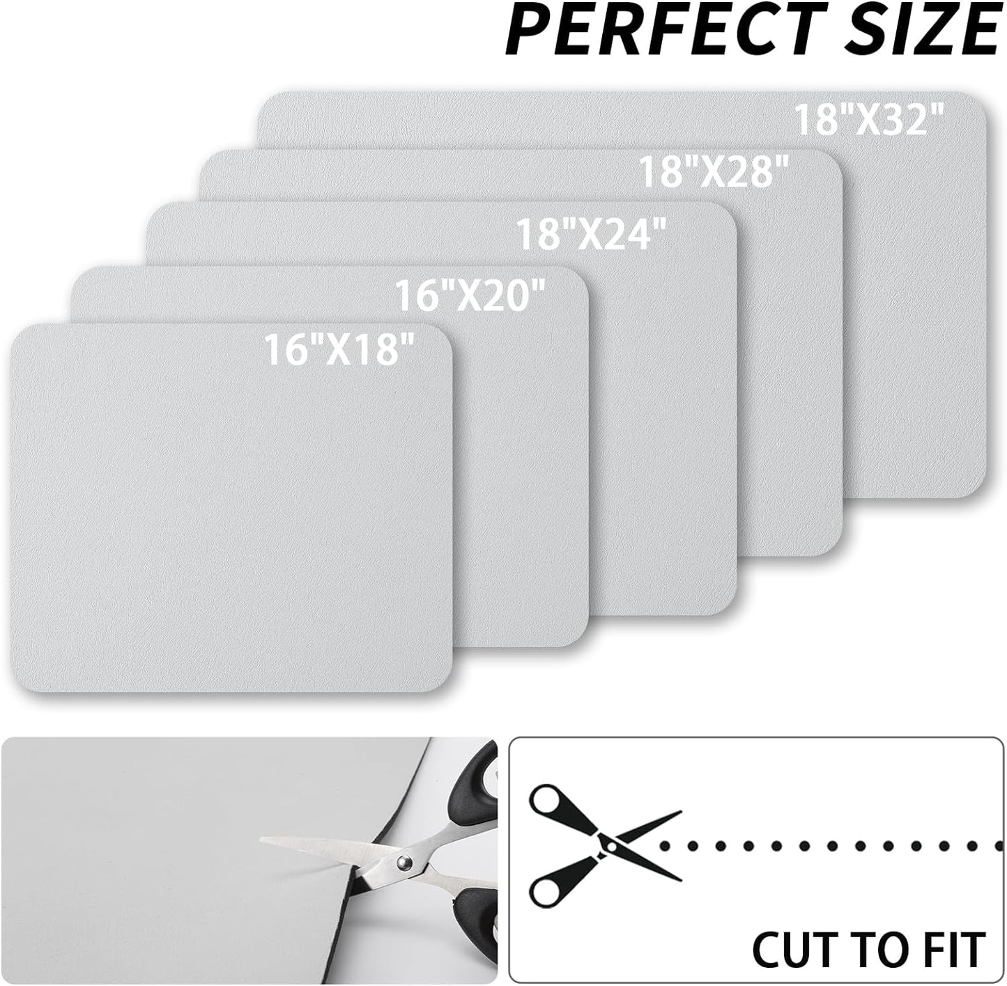 Dish Drying Mat for Kitchen Counter, Heat Resistant Drainer Mats with Non-slip Rubber Backed, Hide Stain Kitchen Super Absorbent Draining Mat, Easy to Clean Dish Rack Pad, Light Grey 18"x24"