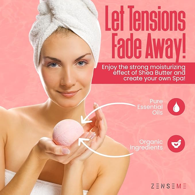 Bath Bombs for Women - Bath Bomb for Women Relaxing - Organic Bath Bombs with Feminine Scents for Her - 2.5 Oz Gift Set of 8 Scented All Natural