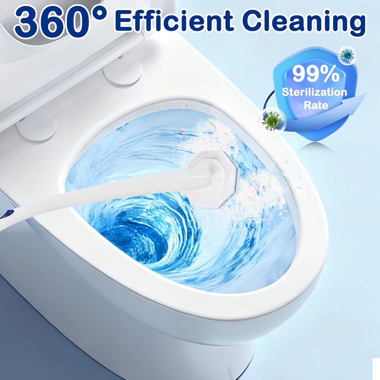 50 Count Disposable Toilet Wand Refills - Toilet Scrubber Refill with 5X Cleaning Power Toilet Bowl Cleaners, Bathroom Cleaning Supplies, No Falling Apart, Fresh Fragrance