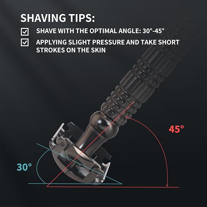 Gearhub Butterfly Double Edge Safety Razor Reusable Stainless Metal Wet Shaving Razor with 10 Swedish Platinum Blades for Men Women Barber Bikini Armpit Hair, Matte Gunmetal Black GR179