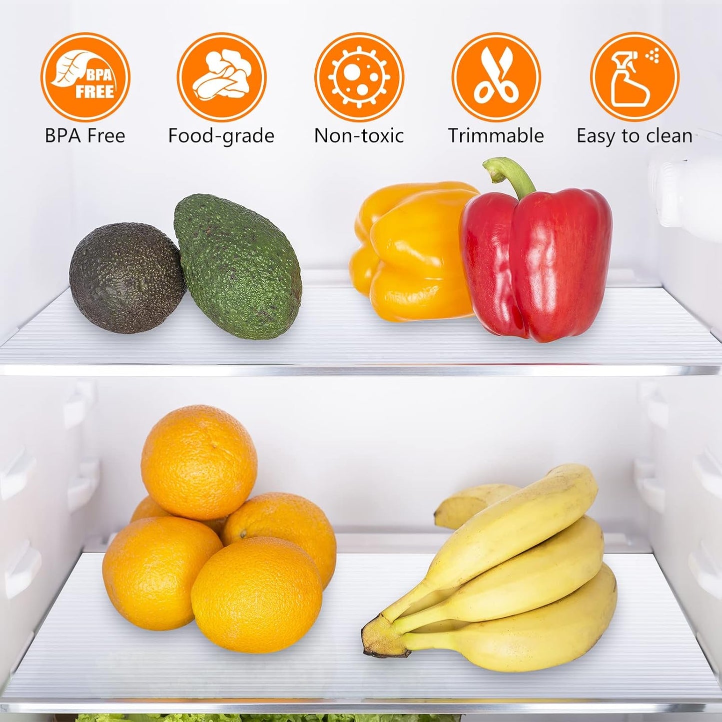 Shelf Liners for Kitchen Cabinets Non Adhesive Drawer Liner EVA Material Cupboard Mat Waterproof Refrigerator Mats Washable Fridge Liner for Cupboard and Desks Clear Shelf Liner 17.3 x 236.2 Inches