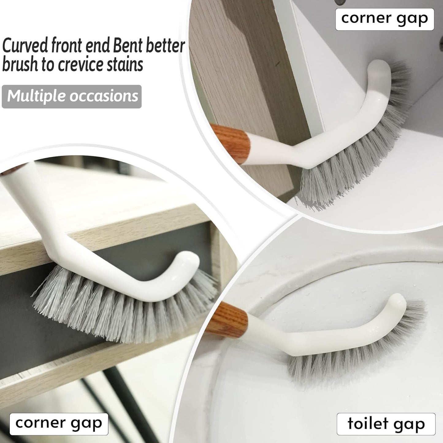 Crevice Cleaning Brush, Hard Bristle Grout Brush Gap Cleaner Tool for Tight Groove Spaces, Kitchen, Bathroom, Sliding Shower Door, Faucets Corners, Tiles, Sink and Windows Track