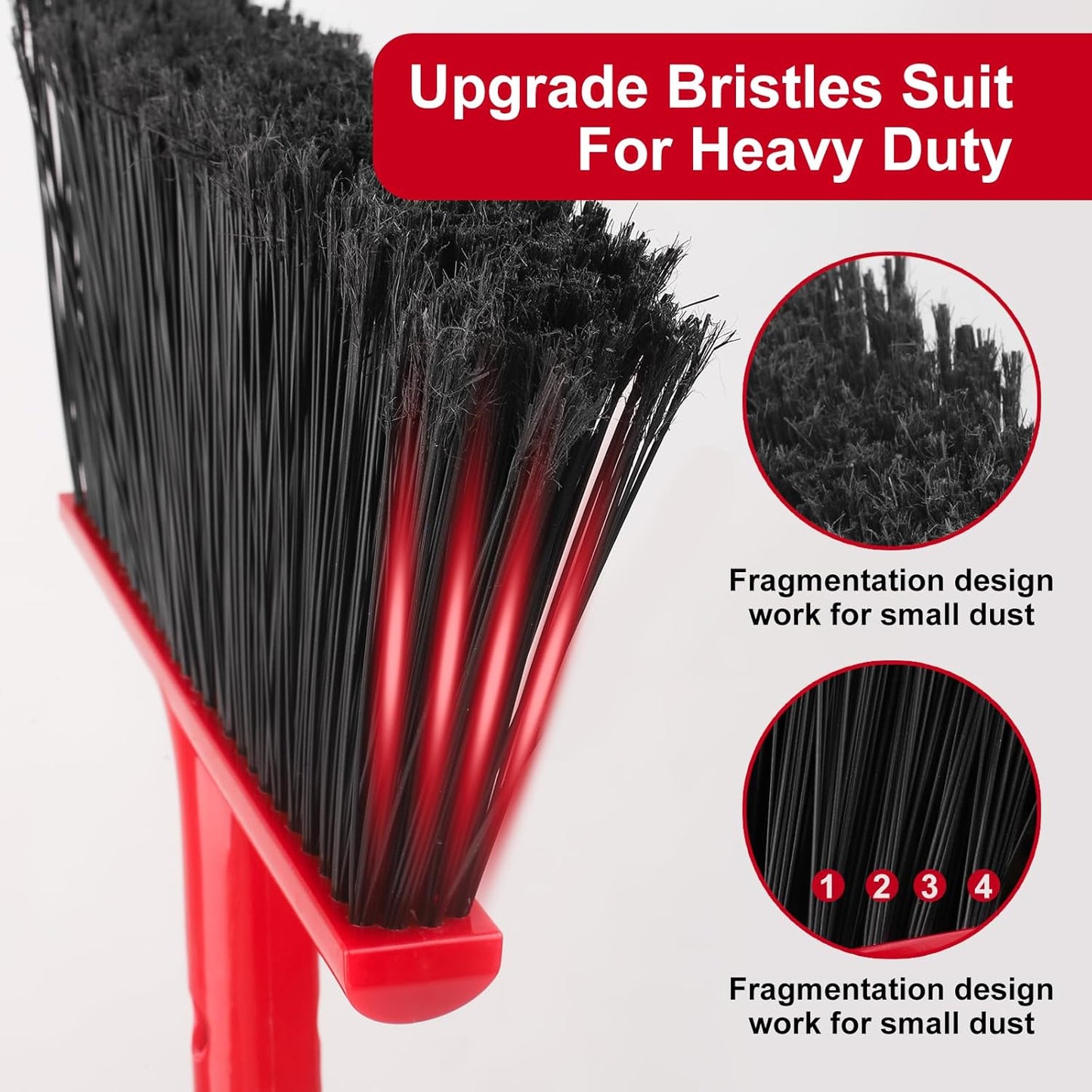 Angle Broom with 58″ Long Handle – 14″ Wide Stiff Bristles for Indoor & Outdoor Sweeping, Garage, Patio, Deck, Courtyard, Concrete, Leaves & Debris Removal