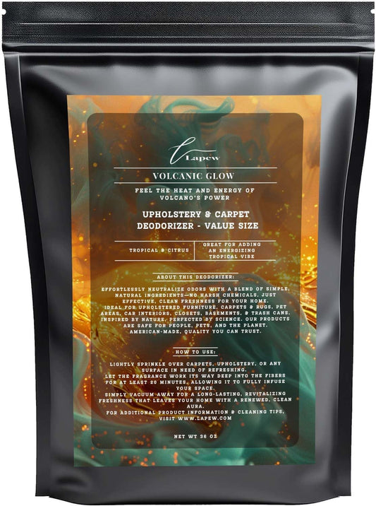 Volcanic Glow Carpet Freshener Powder Refill 36 oz | Powerful Odor Eliminator for Home | Upholstery Deodorizer | Carpet Deodorizer | Pet Urine | Cat Litter Box | Volcano Fragrance