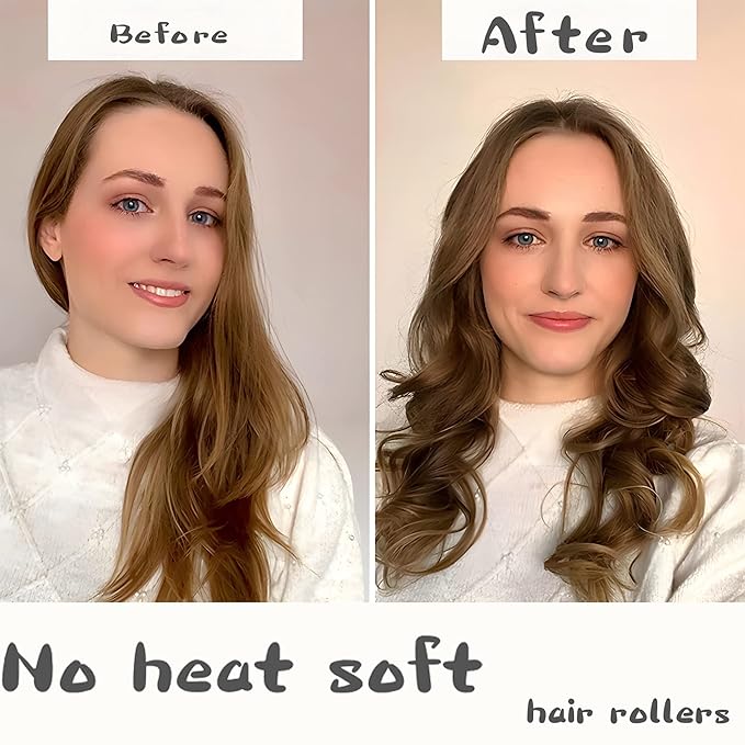 Aimin Hair Heatless Curlers, Soft Foam Hair Curlers To Sleep Tn, Satin No Heat Hair Curlers For Long Hair, Sponge Overnight Heatless Curls Hair Rollers (30 pcs, candy color) … …