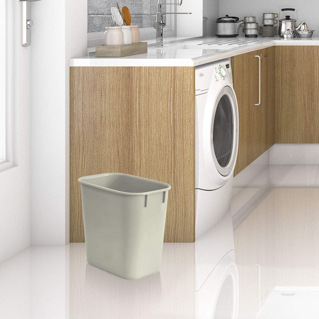 Acrimet Wastebasket, Deskside Bin, 3.25 Gallon/13 Quart/ 12 Liter (Plastic) (Light Gray Color) (Set of 4)