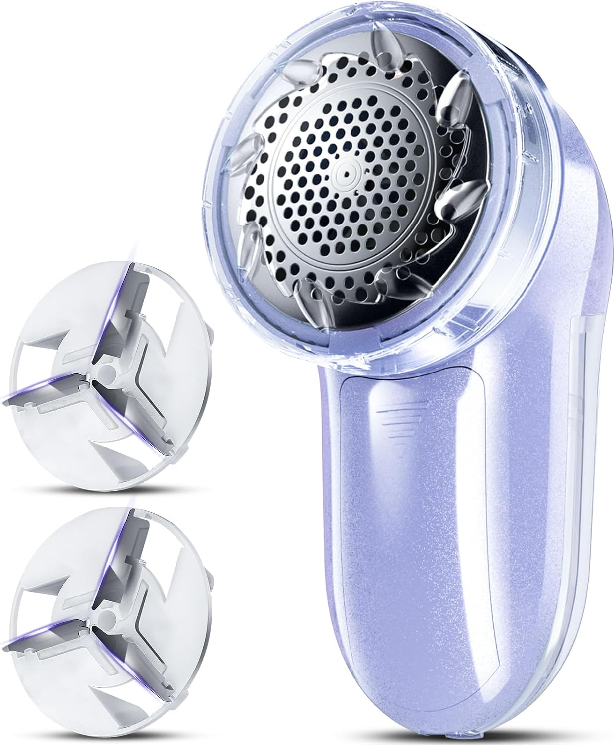 Bymore Fabric Shaver, Lint Remover, Lint Shaver Defuzzer Sweater Shaver for Clothes and Furniture AC Adapter or Battery Operated Pill Fuzz Remover-Light Purple