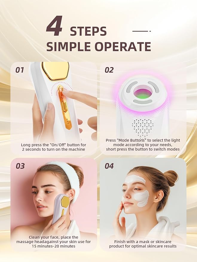 INTEO Facial Massager Tool, Beauty Device for Face and Full Body, Portable Face Lift Device for Skin Care, Against Dullness, Neck Massager for Women