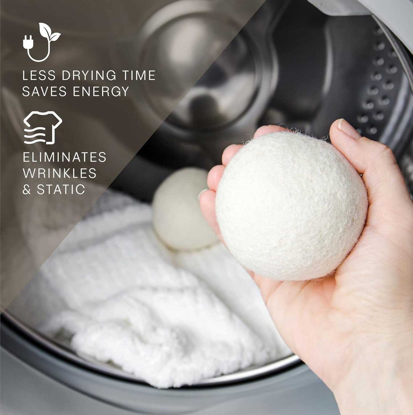 Pursonic Laundry Wool Dryer Balls – Reusable Dryer Balls Made from 100% Pure New Zealand Wool – Natural Fabric Softener Balls - Saves Drying Time/Energy Consumption (Pack of 3)