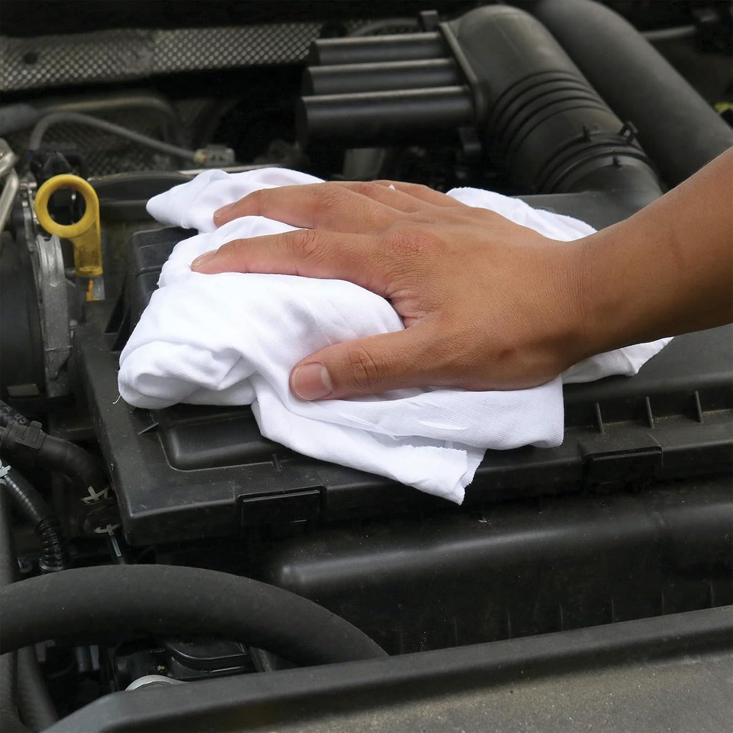 Premium White T-Shirt Cleaning Rags (25 lbs. Box) – White Cotton Rag for Cleaning, Staining, Painting, Oil, Grease & Dust Removal – Shop Rags Bulk for Multipurpose use