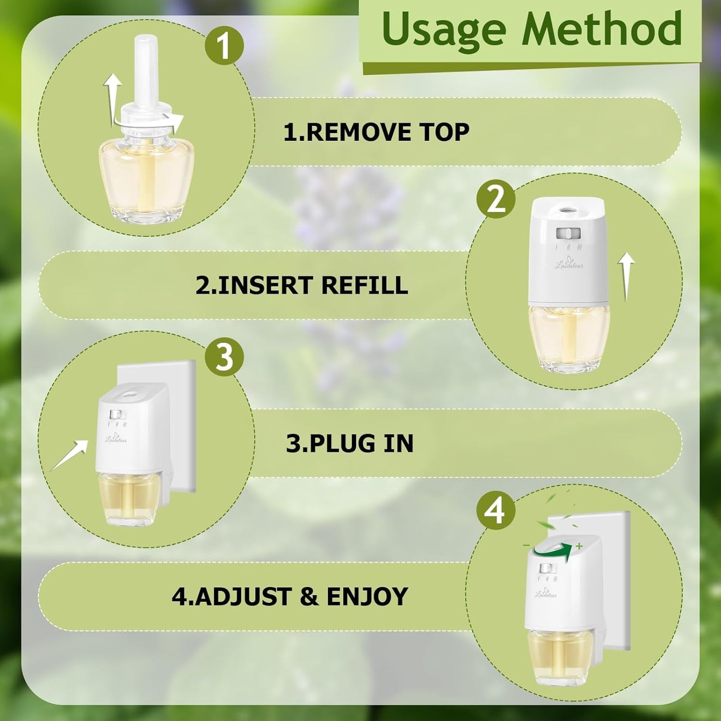 Plug-In Air Freshener Refills 12 Count - Palo Santo & Eucalyptus, Baby Powder Scent For Rooms & Bathrooms Office Wall Plug-In Refills, Compatible with Air Wick,Compatible with Glade