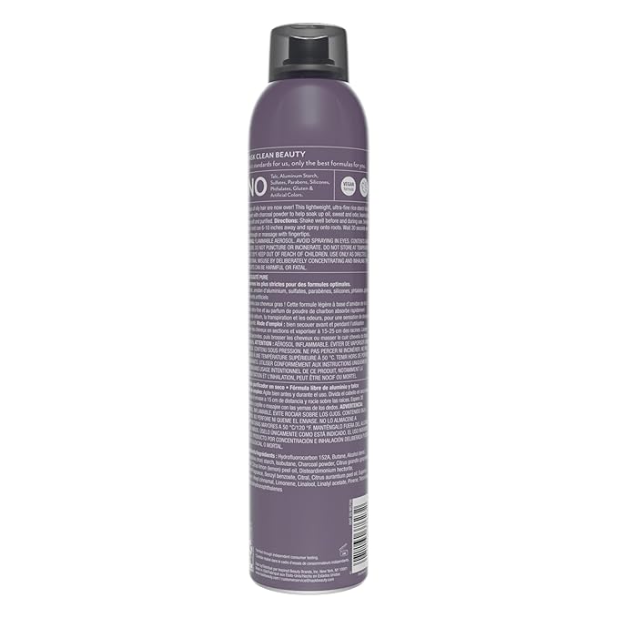 HASK Charcoal Purifying Dry Shampoo – Absorbs Oil, Purifies & Detoxifies Hair, Extends Time Between Washes, No Sulfates or Parabens, Cruelty-Free – 8.1oz