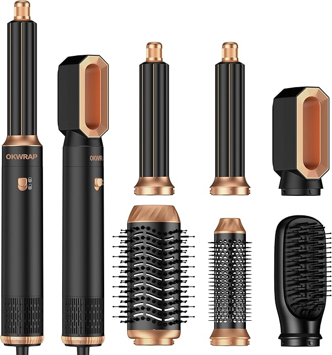 Hair Dryer Brush,6 in 1 Professional Hot Air Styler,Powerful Air Curling Wrap Styler,Negative Ionic Hair Dryer Fast Drying, Multi Hair Stylerfor Curling Volumizing Straightening Styling