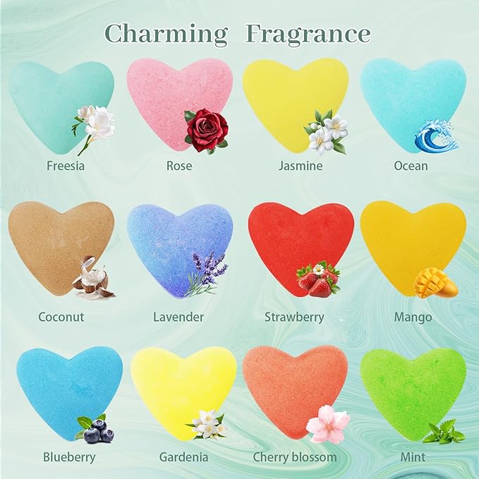 12 Pcs XXL Bath Bombs for Women Gift Set, Organic Natural Bubble Bathbombs for Girlfriend, Her, Girls, Wife, Shea & Coco Butter Dry Skin Moisturize, SPA Relaxing Aromatherapy, Mothers Day Gift