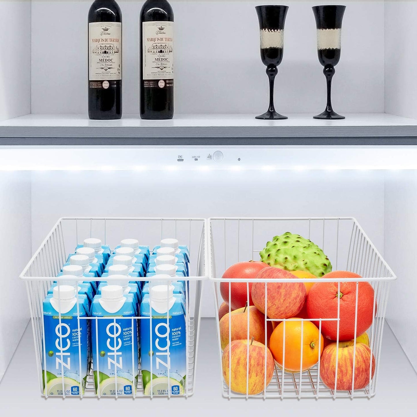 16inch Upright Freezer Organizer Baskets for 13-14,16-21 cu.ft Standup Freezer, Settle freezer chaos and reduce food waste effectively, Durable, Fully Use Space, Improve Air Circulate,Pack 6