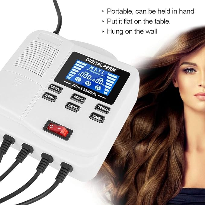 Professional Curling Roller,Small Portable Digital PTC Heating Hair Perm Machine with Hair Roller Styling Tool (EU Plug)