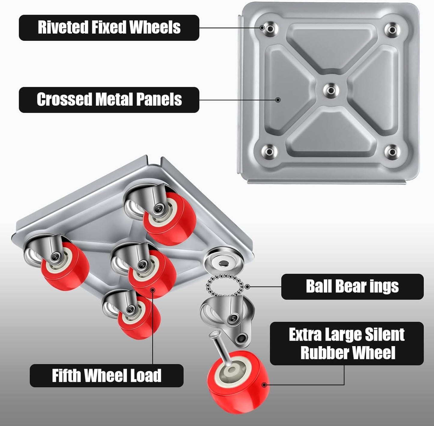 Furniture Dolly Furniture Sliders Furniture Movers with 5 Wheels Appliance Rollers Furniture Moving Wheels Furniture Movers Lifter Rollers for Heavy Duty Tool Furniture 1200lbs Load Capacity