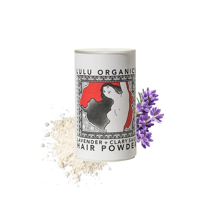 Non Aerosol Dry Shampoo Powder for Dark, Blonde and Oily Hair, All Natural Organic Hair and Body Powder, Paraben &Talc free No White Cast Synthetic Fragrance, Travel Size, Lavender & Clary Sage -1oz