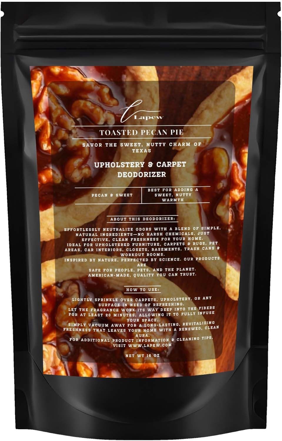 Toasted Pecan Pie Carpet Freshener Powder: Powerful Odor Eliminator for Home, Upholstery Deodorizer, Carpet Deodorizer, Pet Urine, Cat Litter Box - Toasted Pecan Pie Fragrance