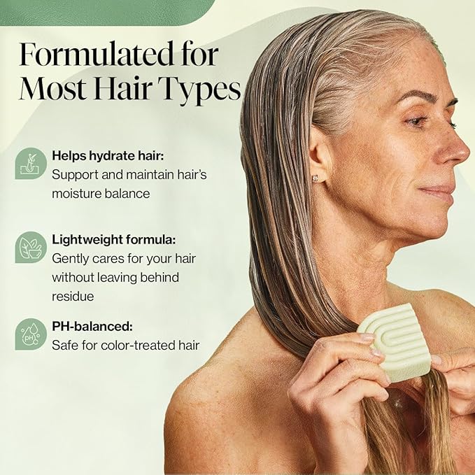 Kitsch Tea Tree & Mint Conditioner for Women and Men - Clarifying Anti Dandruff Solid Conditioner Bar - Hair Color Safe, Hair Care for All Hair Types - Organic, Vegan, Sulfate Free - 2.7 oz