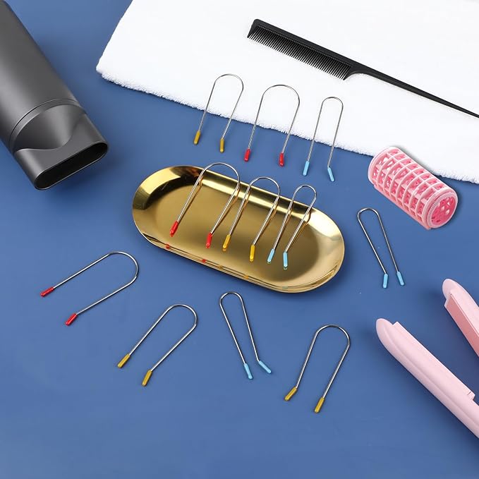 Jeffdad 20Pcs Hot Curler Clips Replacement Kit, 3 Sizes Hair Curler Clips Portable Travel Hot Roller Securing Pins for Suitable for 1¼”,1", ¾ " Inch Rollers