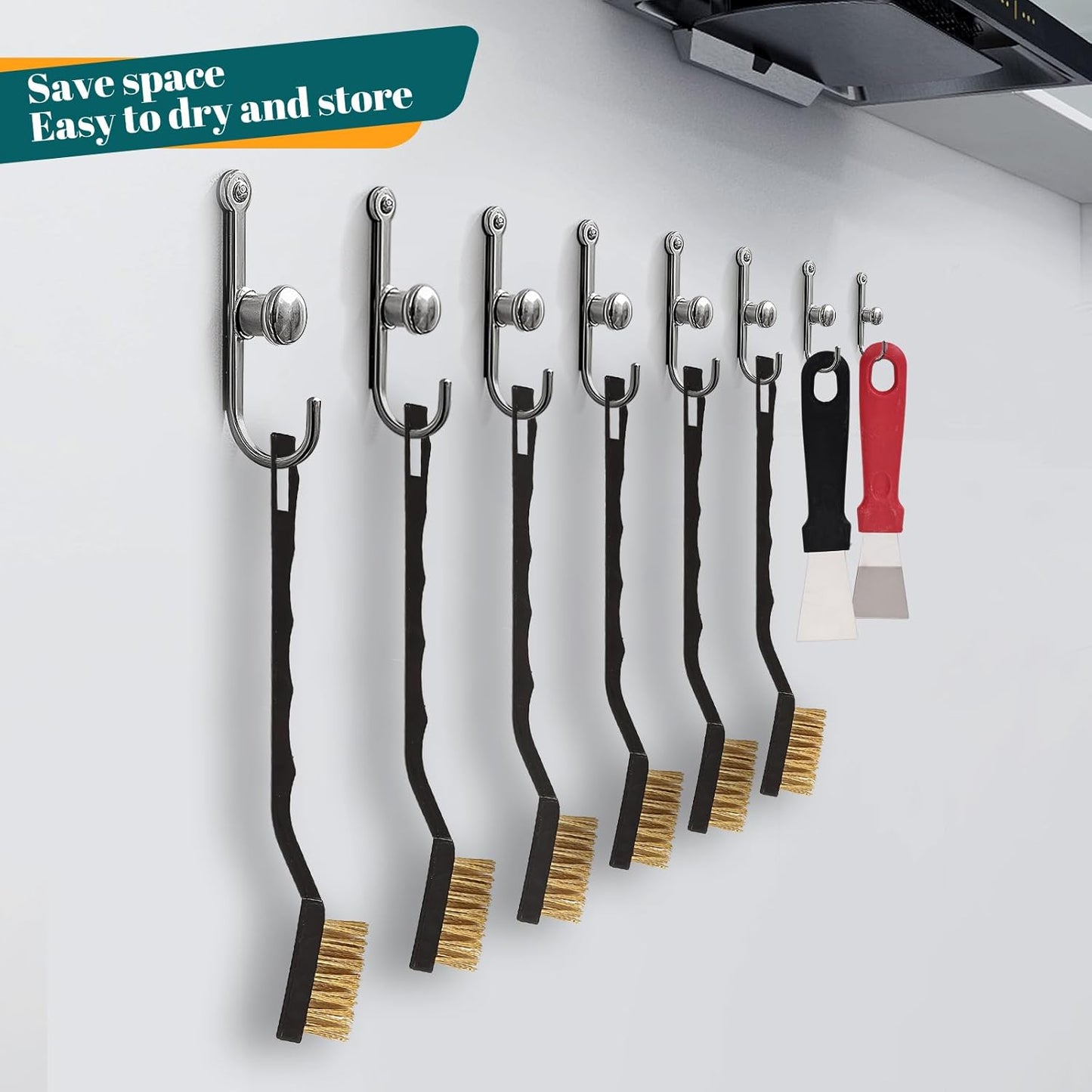 24 Pcs Mini Brass Brush Set, Brass Scratch Brush with Curved Handle, Cleaning Weld Slag and Rust