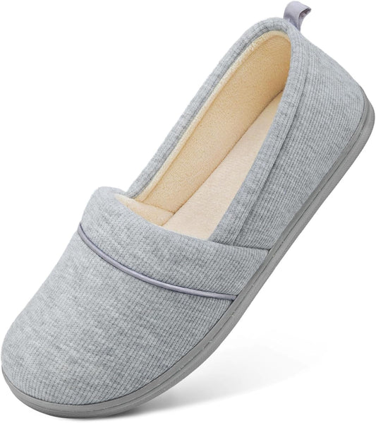HomeTop Women's Comfy Loafer Slippers Lightweight Memory Foam Non-slip Indoor House Shoes