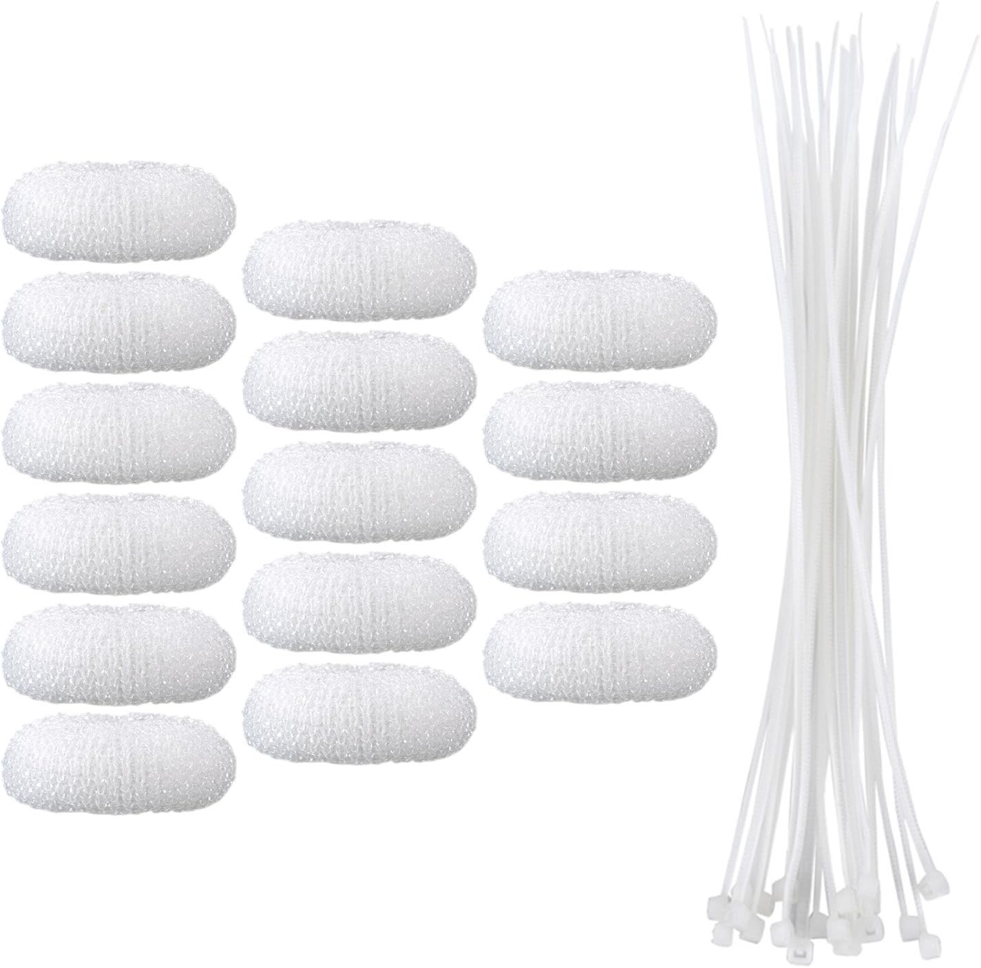 eBoot 15 Pieces Lint Traps Lint Snare Washing Machine Mesh Washer Laundry Hose Filter with 15 Pieces Cable Ties