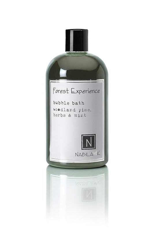 Forest Experience Bubble Bath with Pine, Herbs & Mint Scent by Nabila K - Essential Oils with Natural Ingredients for Sensitive Skin, Tear-Free, Gentle, Moisturizing - Luxury for Women & Men, 16 oz
