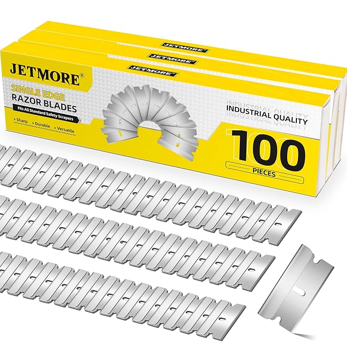 300 Pack Single Edge Razor Blades, Single Blade Razor Fit Most Standard Razor Blade Scraper, Safety Razor Blades Individually Wrapped, Straight Razor Refills, High Carbon Steel Utility Blades