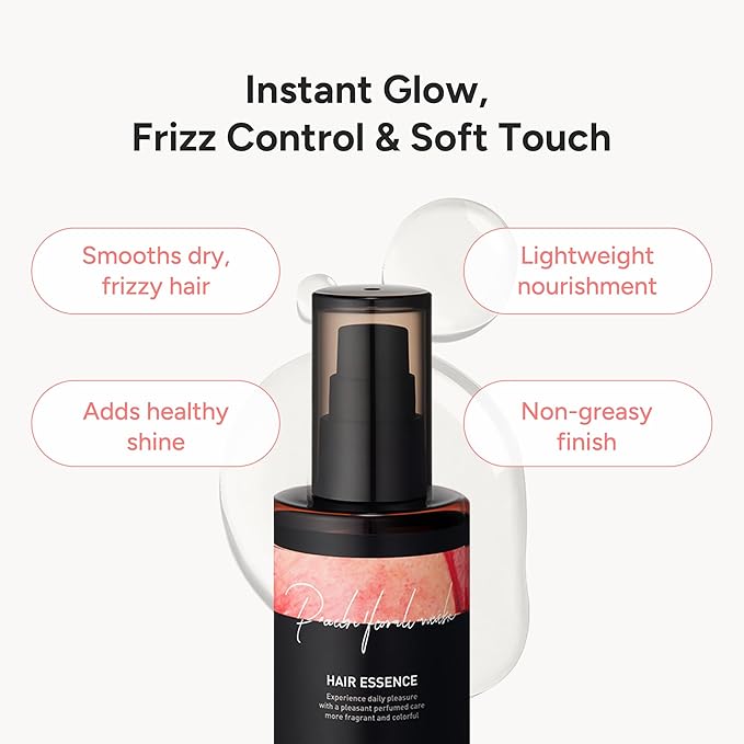 Perfumed Hair Oil & Serum 2-in-1 – Korean Essence Oil for Frizzy, Dry, Damaged Hair & Glass Hair Shine – Argan Oil & Amino Acids – Sulfate & Paraben-Free – White Floral Musk, 100ml / 3.38 fl oz
