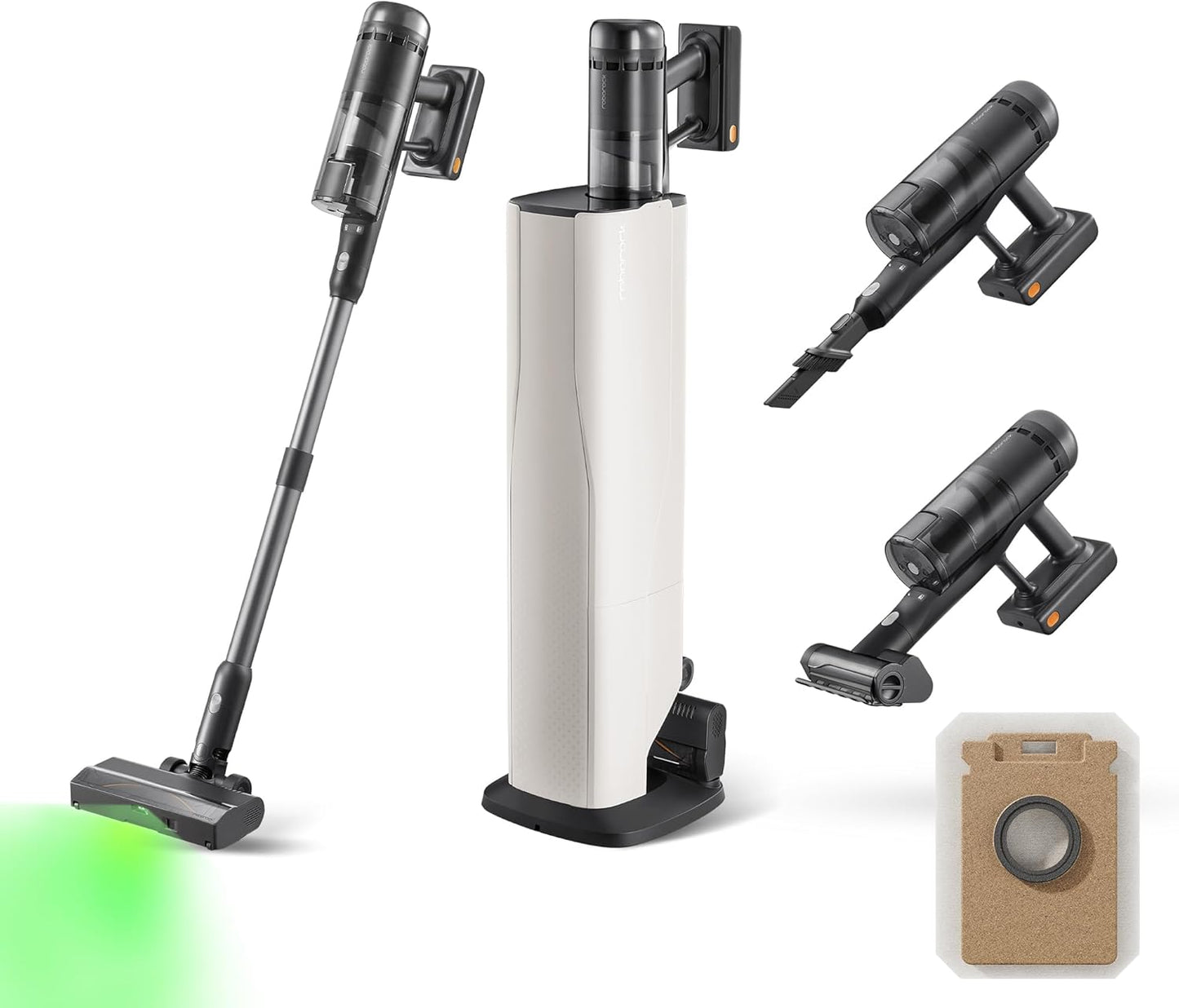 roborock H60 Hub Ultra Cordless Vacuum Cleaner with Auto-Empty Dock, Upgraded 210AW Suction Stick Vacuum for Home and Hard Floors, 90-Min Runtime, Anti-Tangle Brush, 140° Green LED Dust Detection