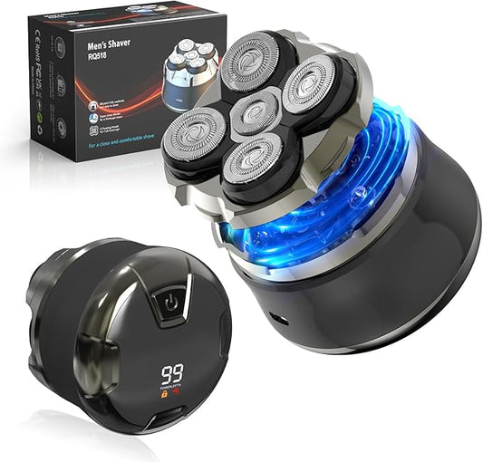 Head Shavers for Bald Men, 5D Magnetic Bald Head shavers Waterproof Mens Head Shaver for Wet/Dry Use, LED Display Electric Razor Type-C Charging, 360°Close Shave for Men