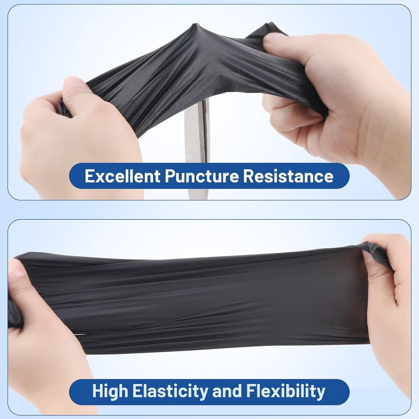 JMU XL Nitrile Gloves, 200 Black Nitrile Gloves, Latex Free, Powder Free, 3.5 Mil Nitrile Disposable Gloves