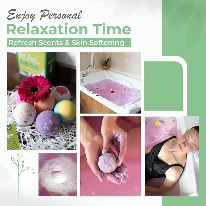 Bath Bombs for Women Relaxing - 6 XXL Handmade Kids Bath Bomb Set with Shea, Coco Butter & Essential Oil for Skin Moisturizing - Perfect for Bubble Spa Bath - Gift for Her/Him, Girls, Wife, Mother