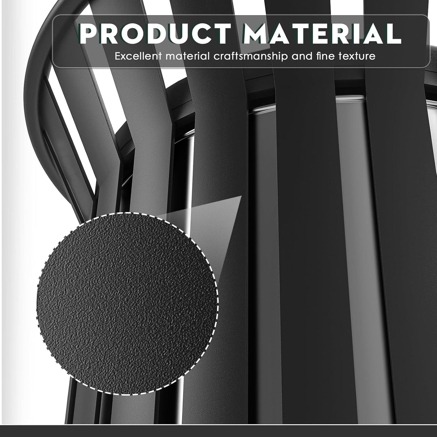 Round Heavy Duty Outdoor Trash Can, Large Metal Slatted Garbage Can for All Weather Resistant, Commercial Garbage Cans, Waste Receptacle in Park, Beach, Patio (Black, Medium)