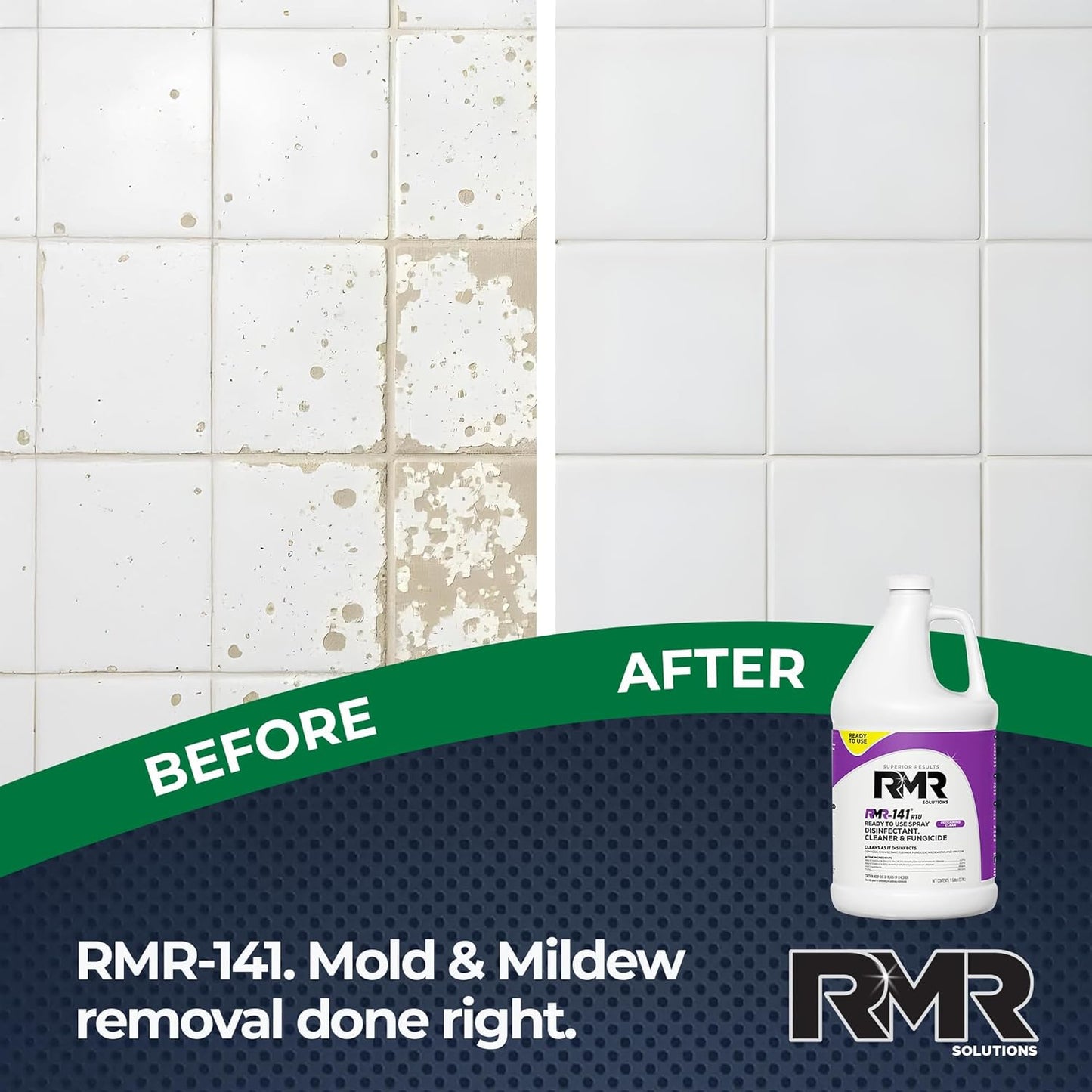 RMR-141 EPA Registered Mold and Mildew Killer, Eliminates Odors, Removes Mold, Mildew, Bacteria, and Viruses, 4 Pack of 1 Gallon Bottles