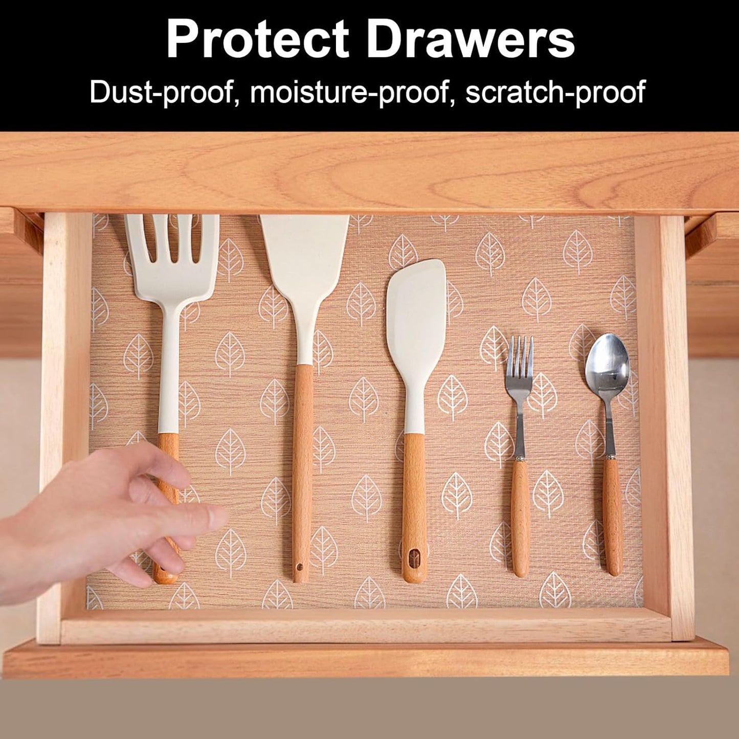 Cooyes Shelf Liners for Kitchen Cabinets Refrigerator Liners Waterproof & Oil-Proof Kitchen Cupboard Liner Drawer Mats EVA Material Non Adhesive Fridge Liner for Shelves