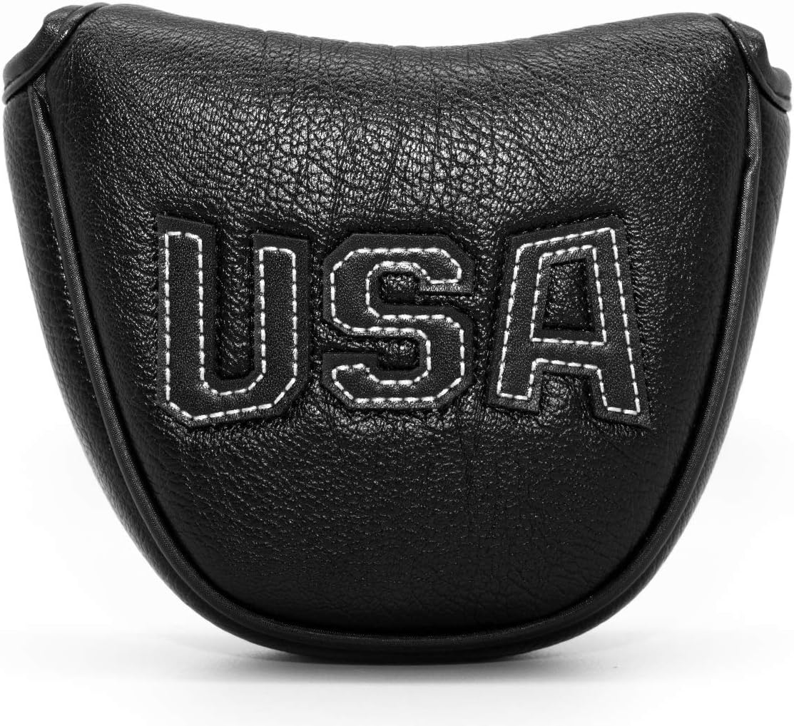 Golf Putter Cover, Putter Headcovers Golf Club Head Covers Putter Headcover for Blade Leather Golf Mallet Putter Head Covers with Magnetic for All Brands USA Style