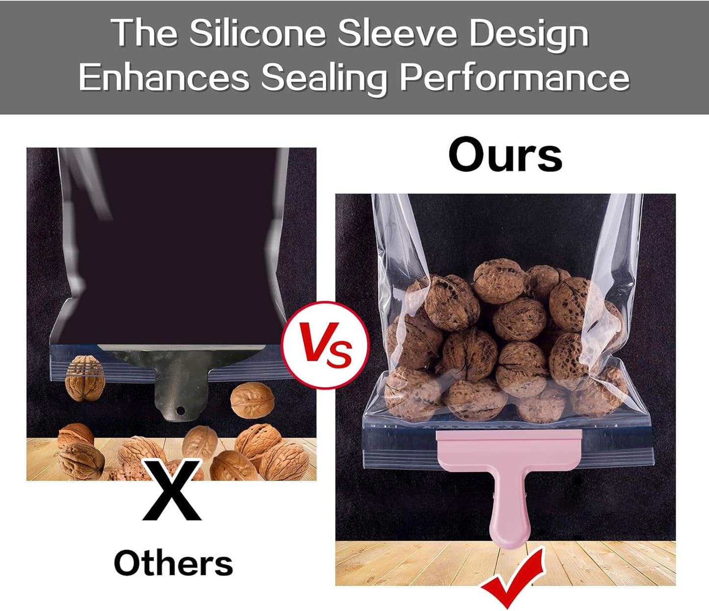 HOUSE AGAIN 12 Pack Stainless Steel Chip Bag Clips Covered with Silicone - NO More Sharp Edges - Color Coded for Food Bags - Air Tight Seal, Heavy Duty for Kitchen and Office, 3 Inches Wide, Pink